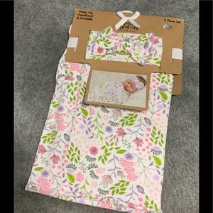 Baby girl swaddle and head band